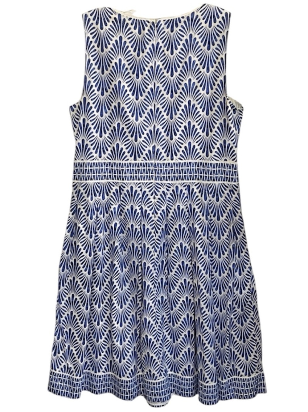 Talbots Fit and Flare Geometric Print Midi Dress Size 12 in EUC - Picture 3 of 7